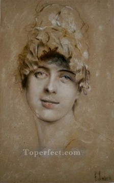 フランツ・フォン・レンバッハ Painting - 若い女性の肖像画 フランツ・フォン・レンバッハ
